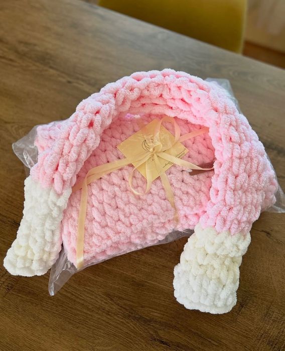 Детски шал ръчно плетен Ализе пуфи