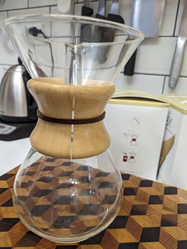 Chemex Coffee Maker + 2 cutii filtre + capac Chemex