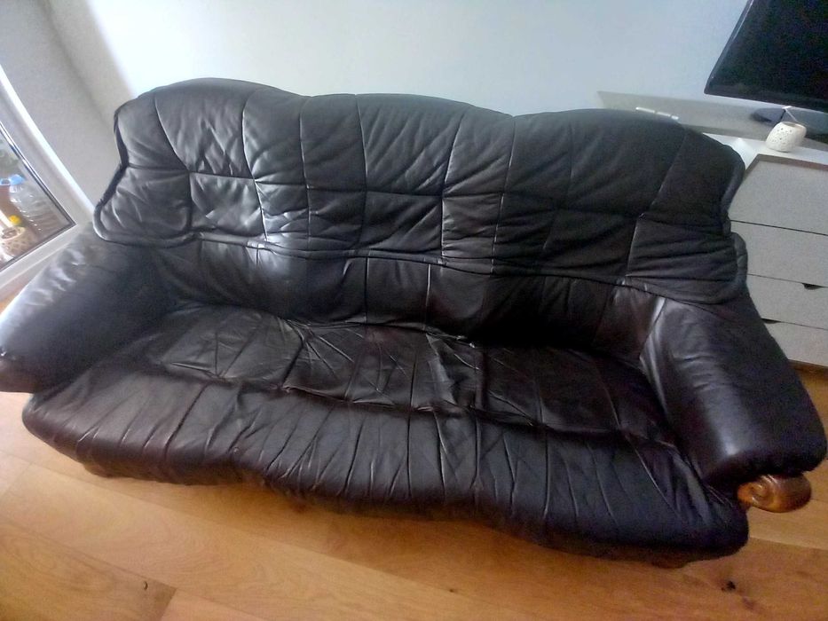 Canapea piele naturala 3 locuri si 2 fotolii