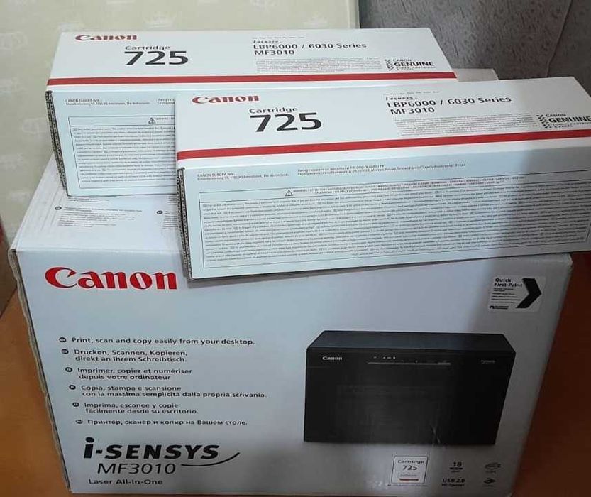 Новый МФУ Canon i-SENSYS MF3010 + 2 картриджа
