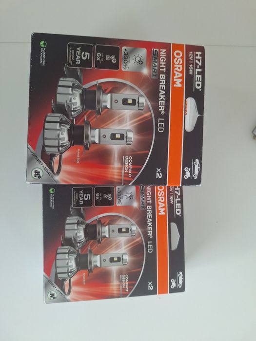 2buc becuri led H7 Osram Night Breaker 6000k 3000 lumeni omologare RAR