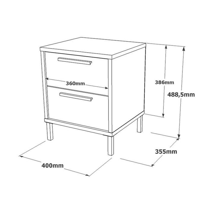 Нощно шкафче, Nako, Натурален, Пдч, 40х35.5х48.8см.