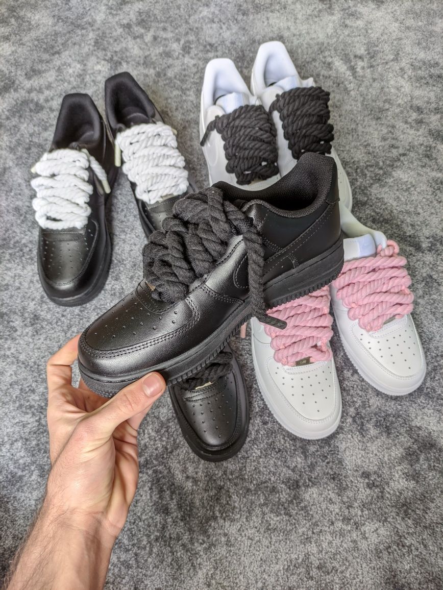 NIKE Air Force 1 negri (Rope Sneakers)