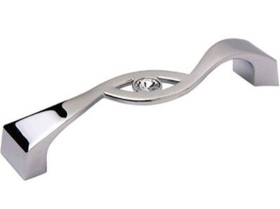 Maner mobilier cromat cu piatra 16 cm
