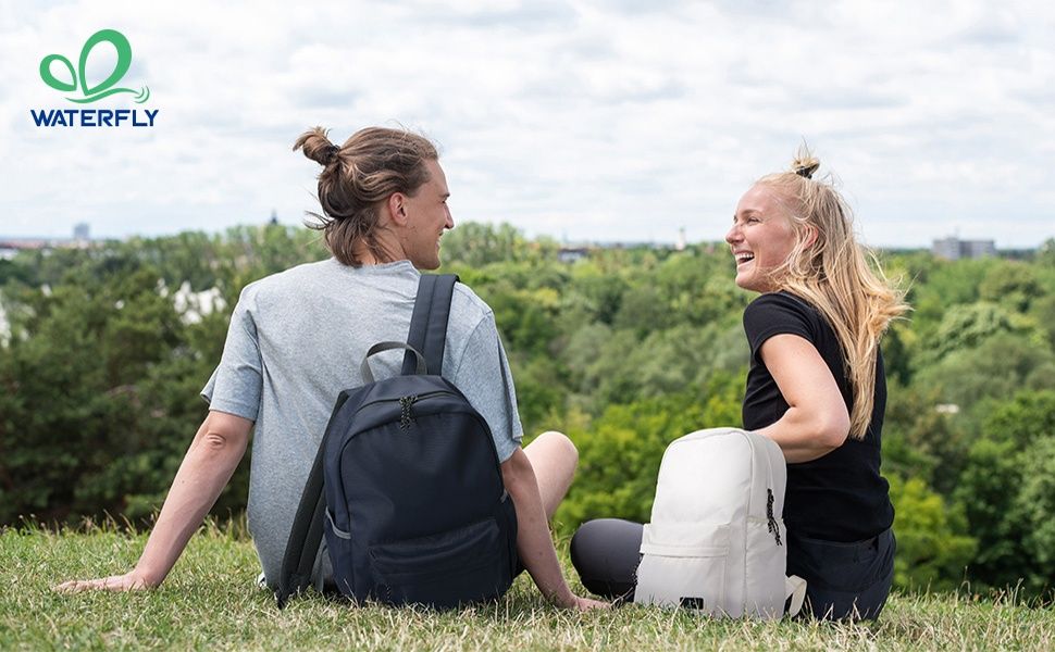 20L Класическа черна раница с отделение за лаптоп до 15.6", WATERFLY