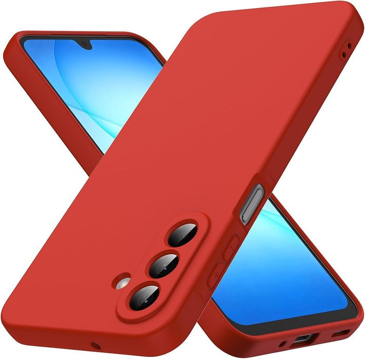 Матов силиконов кейс за samsung galaxy a17 - червен