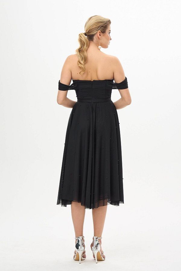Rochie organza midi neagra 42-44 NOUA
