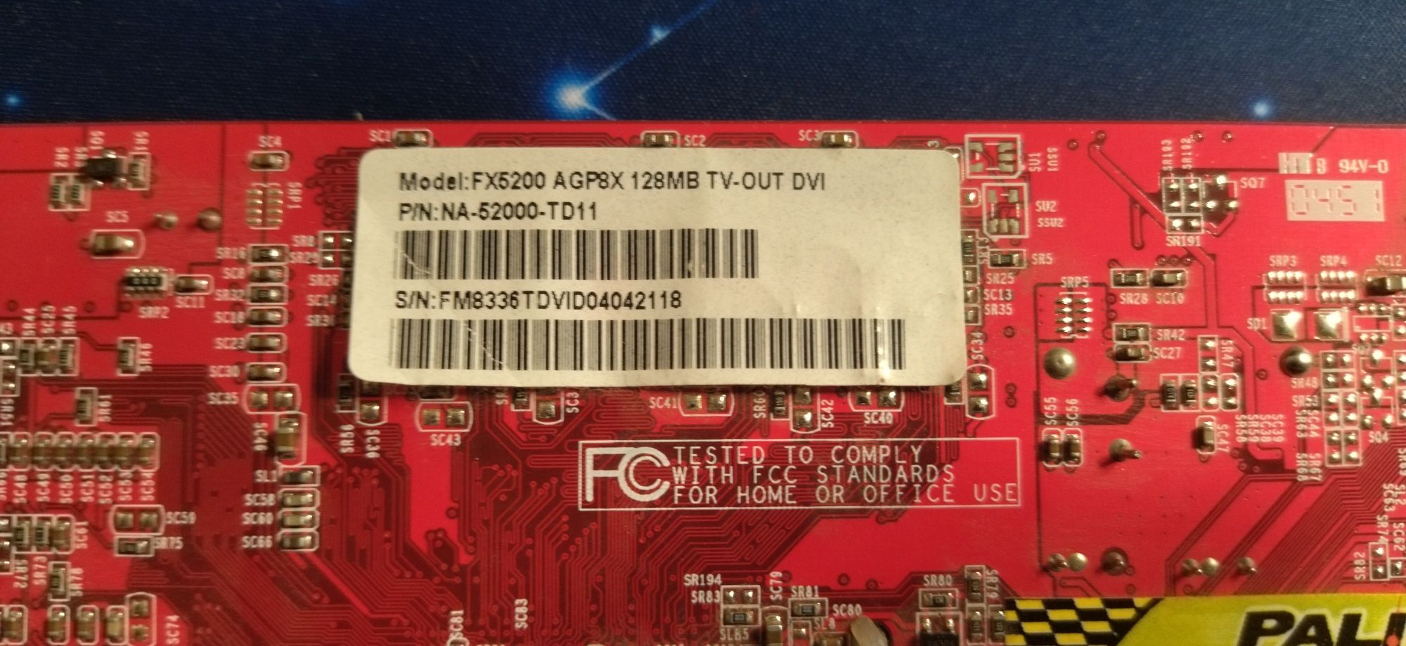 Placa video FX5200 AGP8X 128MB