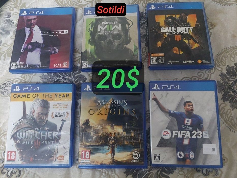 Playstation 4 uchun top o'yin disklari