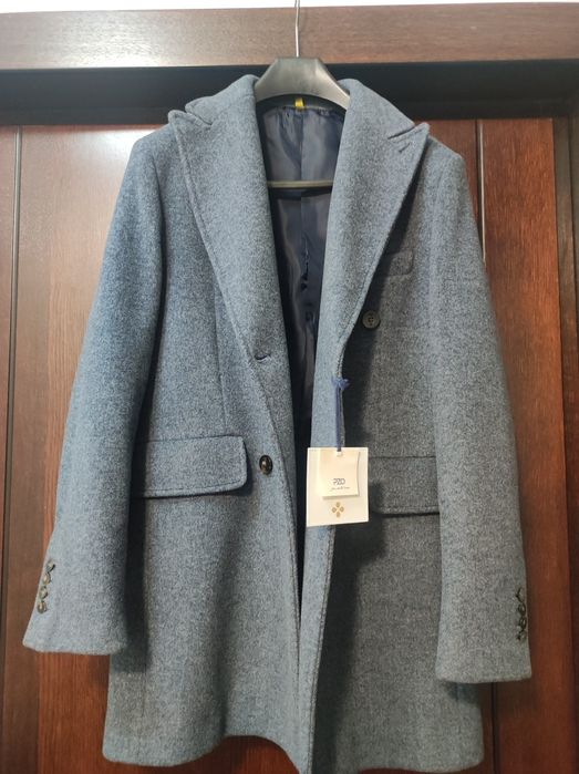 Palton bărbați light blue mărime 46 (NOU)