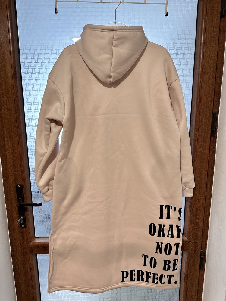 Rochie hanorac/tunică bej „It’s Okay” L – Nouă