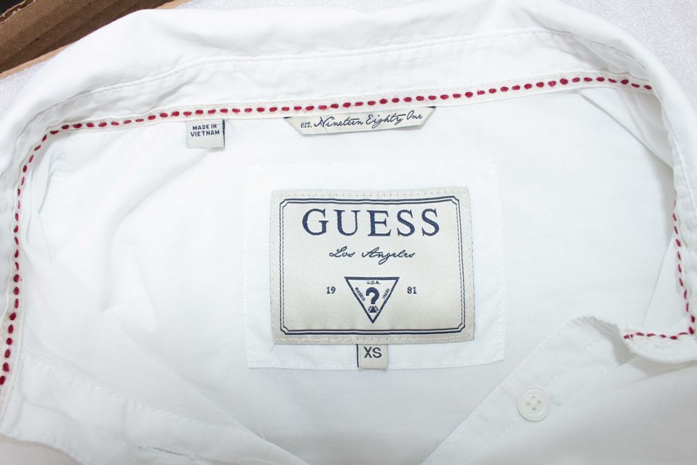 Guess дамска бяла риза дълъг ръкав памук XS