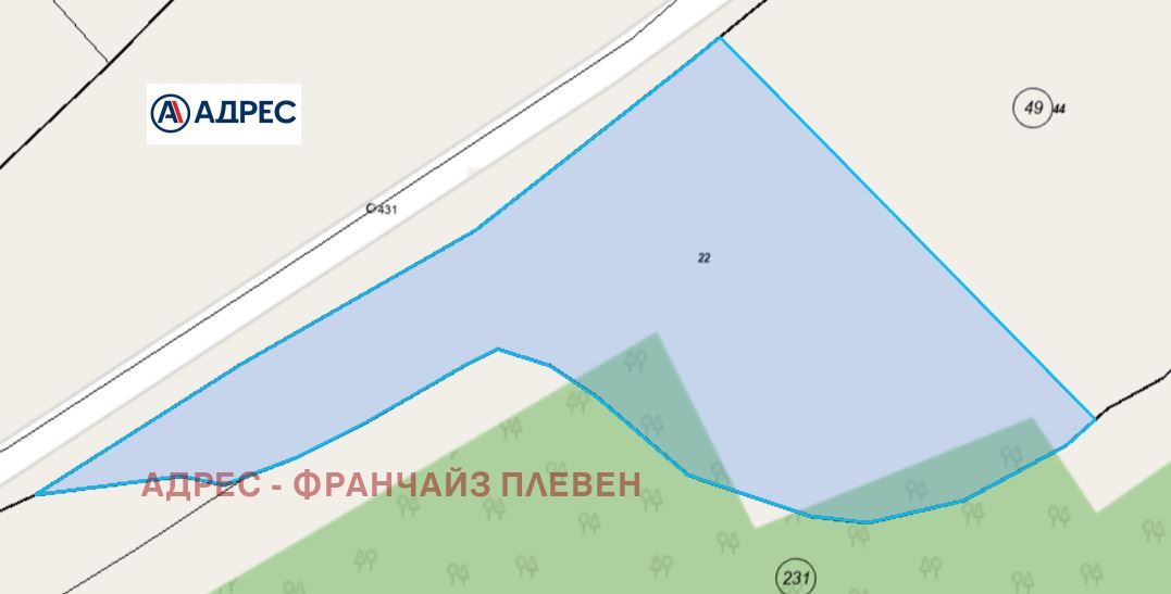Парцел в Ловеч, област-с.Рибарица площ 2045 цена 47000