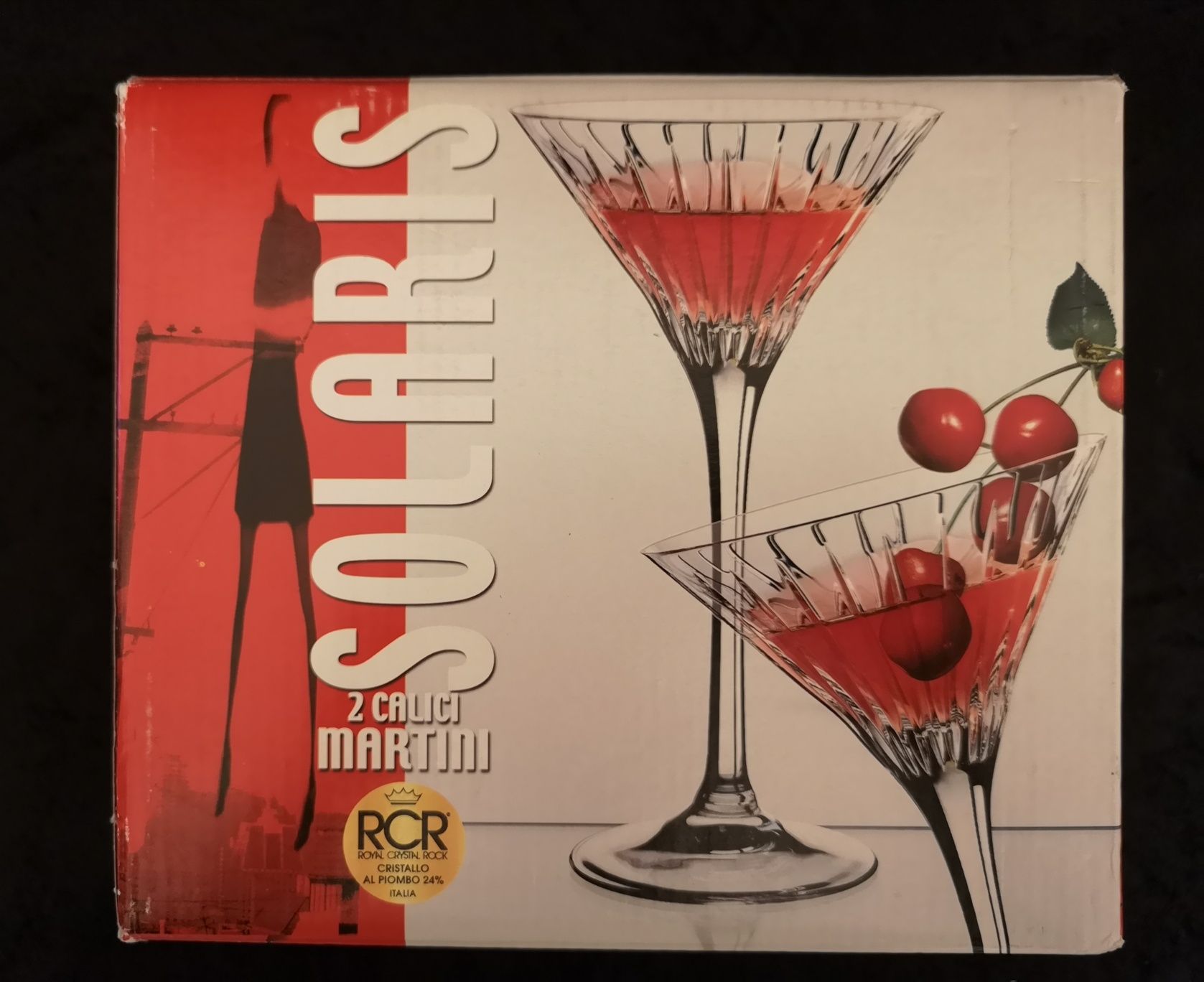 Pahare martini Solaris RCR, plumb 24 %, cristal, Italia