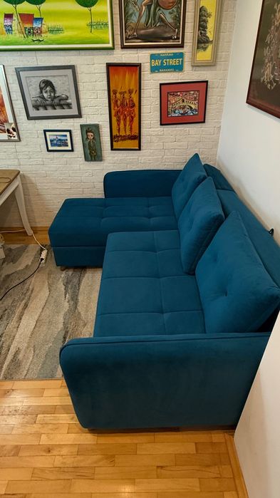 Разтягащ се, ъглов диван