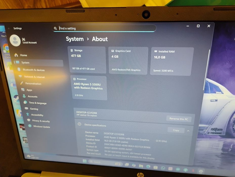 Laptop Hp - Ryzen 5 - 5000serie - Vega 7 - 16GB