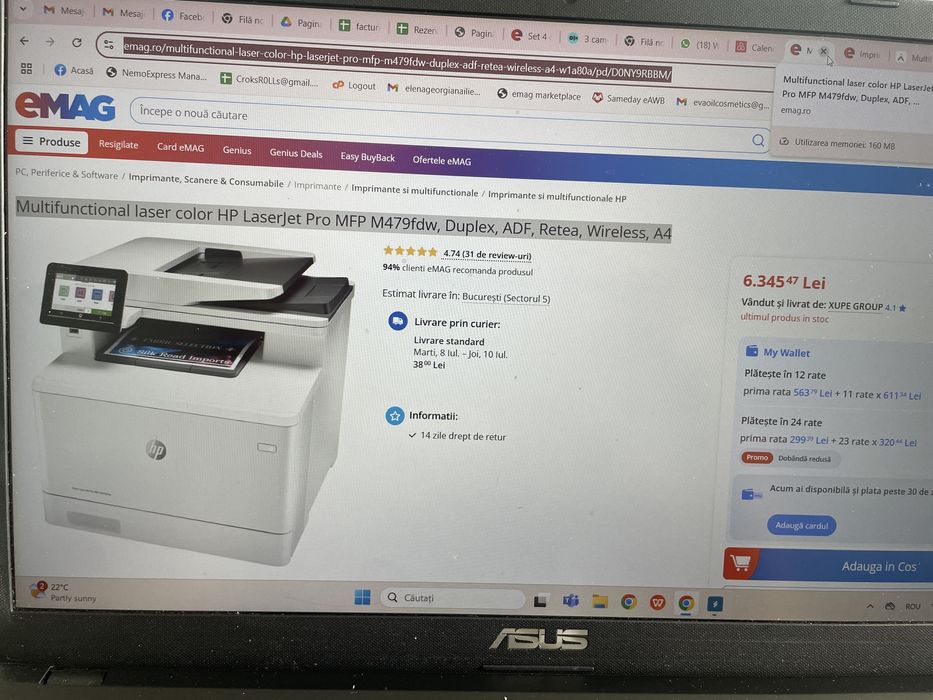 Multifunctional laser color HP LaserJet Pro MFP M479fdw