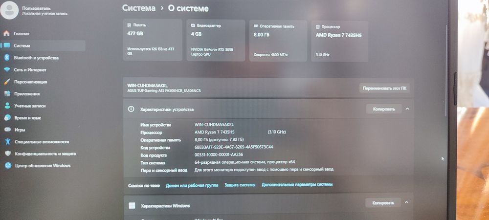 ASUS tuf gaming noutbuk notebook ноутбук