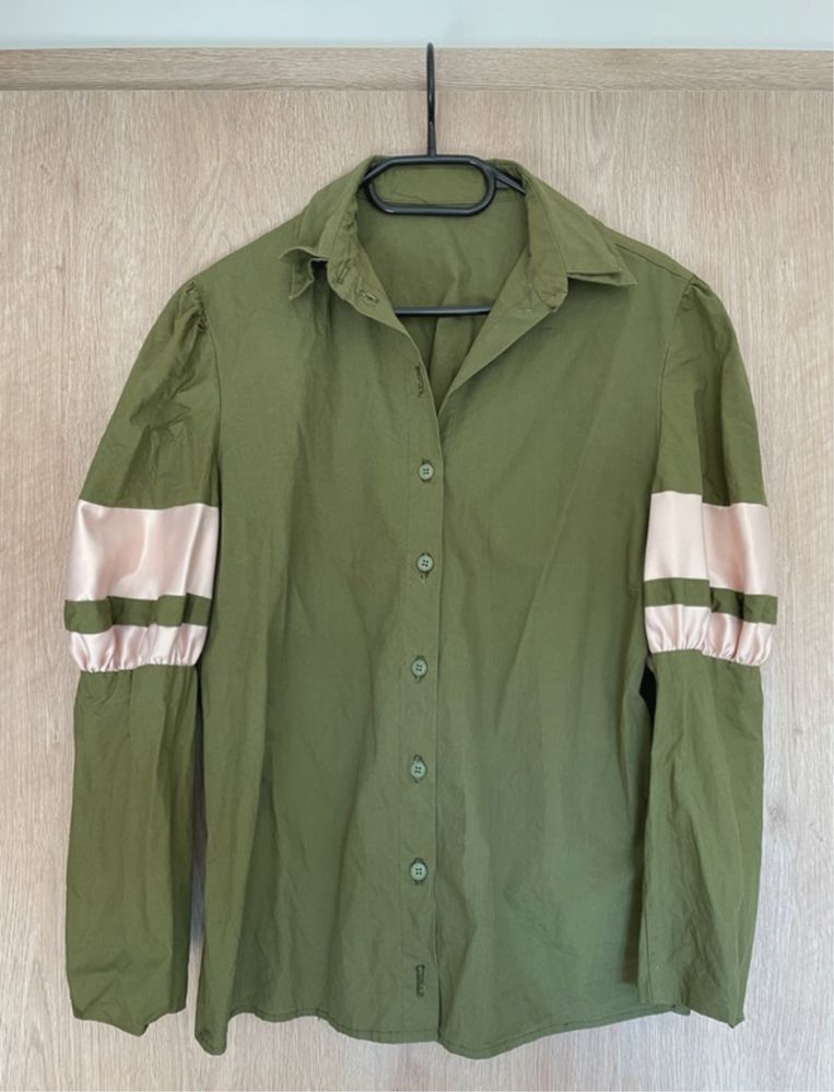 Camasa verde cu roz
