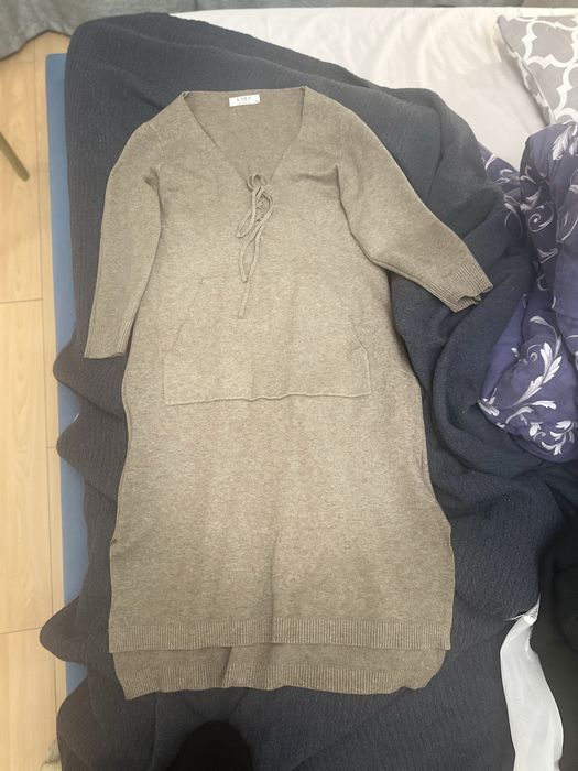 Вызанное платье-свитер