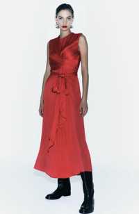 Красное платье от ZARA. Новое. Очень шикарного качества. Размер xs