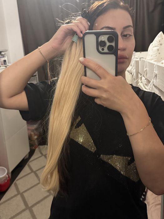 100% ЕСТЕСТВЕНА СЛАВЯНСКА КОСА - Кератинови кичури омбре