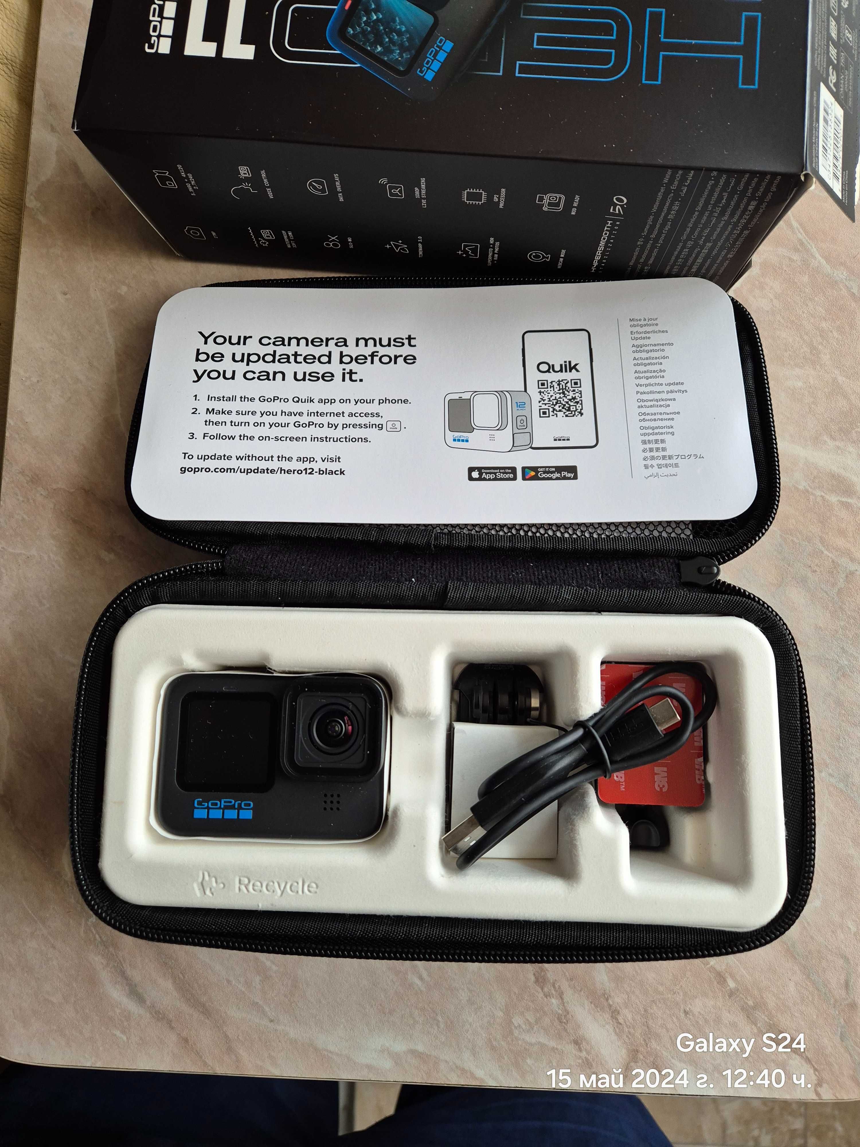 Продавам екшън камера Go pro 11 black + нагръдник