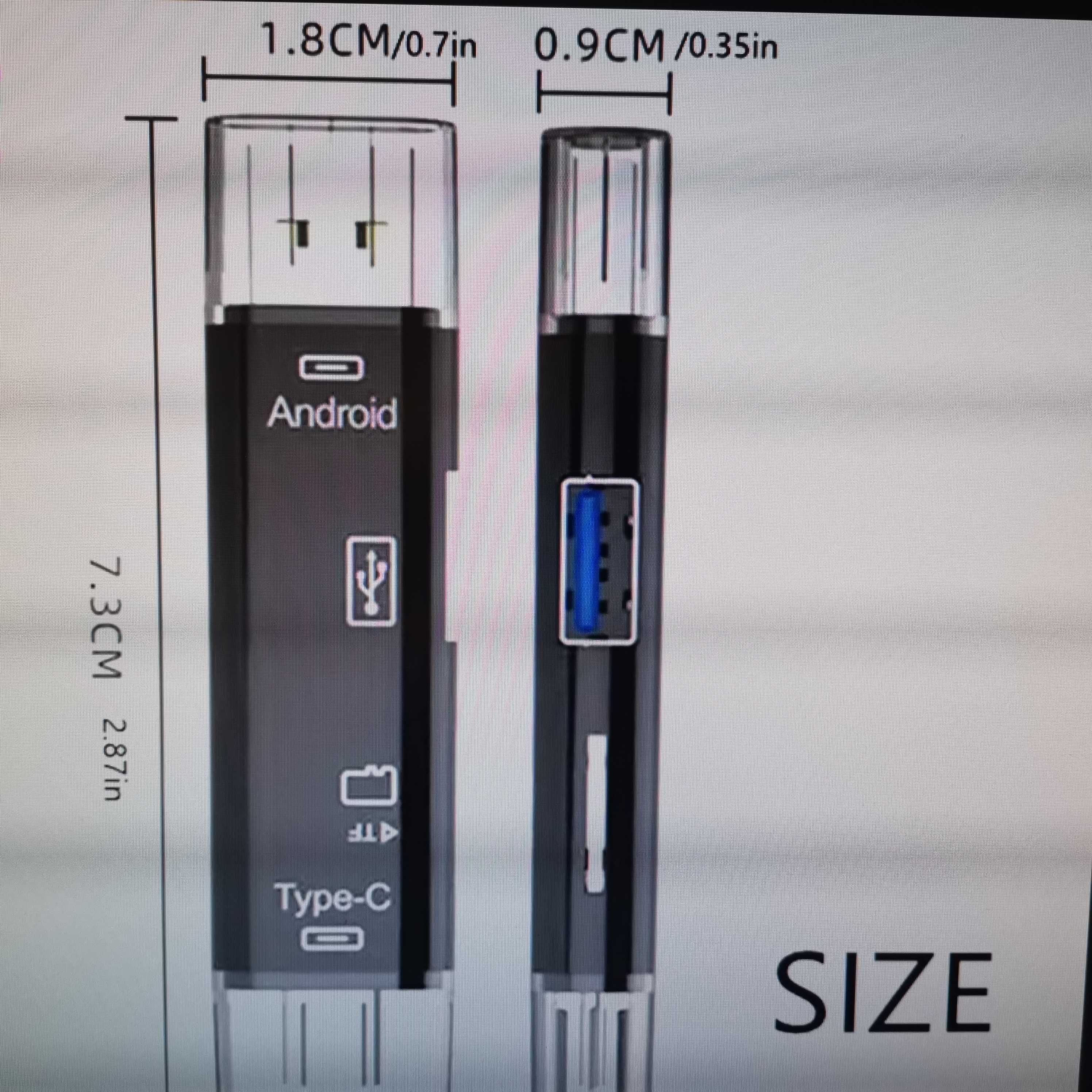 Четец 5 в 1-(Type-C,Micro USB,USB,SD и TF-карти)