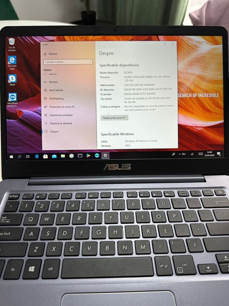 Laptop asus nou Windows 10 home