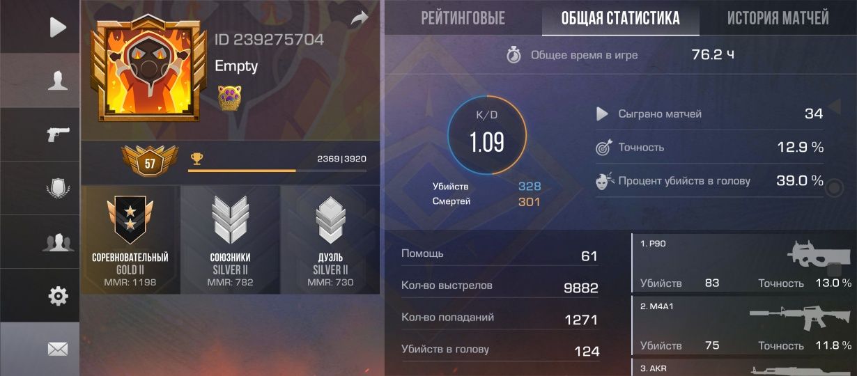 Аккаунт Стандоф 2