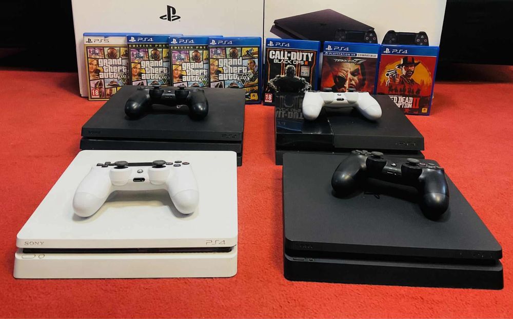 Playstation 4, 1T , 2 controlere plus 13 jocuri.