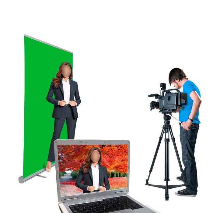 Студиен фон; Зелен екран; Фон за студио Roll up