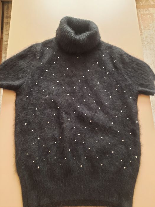 Дамска блуза черна ангорска вълна