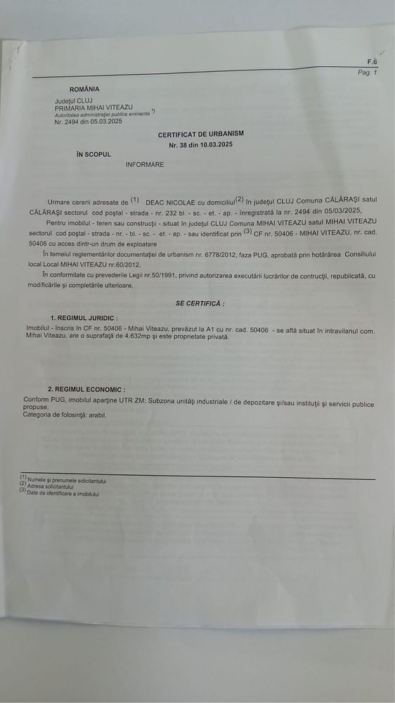 vand teren,intravilan, industrial OPORTUNITATE