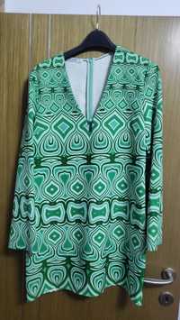 Mango зелена къса рокля - Л размер