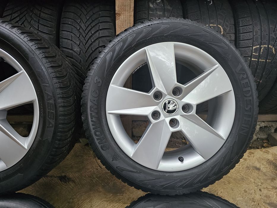 Jante aliaj 16" Skoda Octavia 2/3/4-cu anvelope iarna M+S 205/55/16