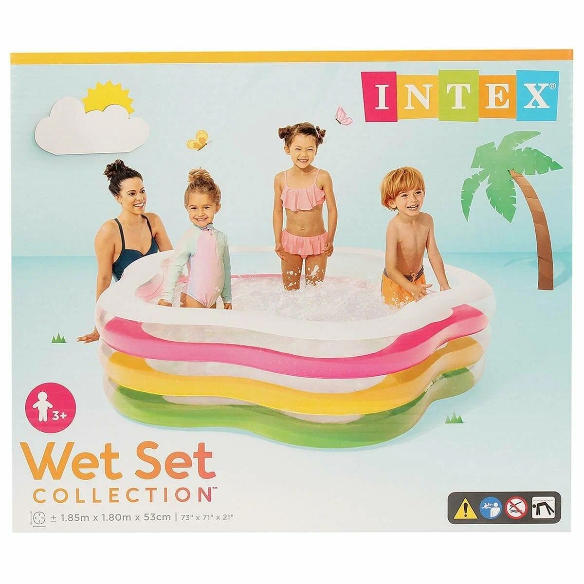 Надувной бассейн INTEX 56495, 185×180×53 см, семейный