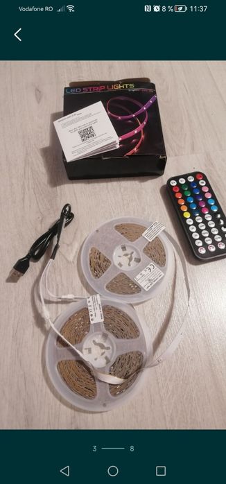 Banda lumini led RGB 2 role x 15m (30m), cu schimbare de culoare, nou