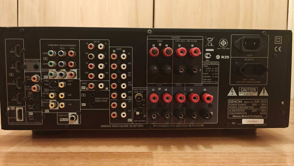 Receiver Denon AVR-1910 - stereo/5.1/7.1  dolby/DTS - (amp 7x90W)