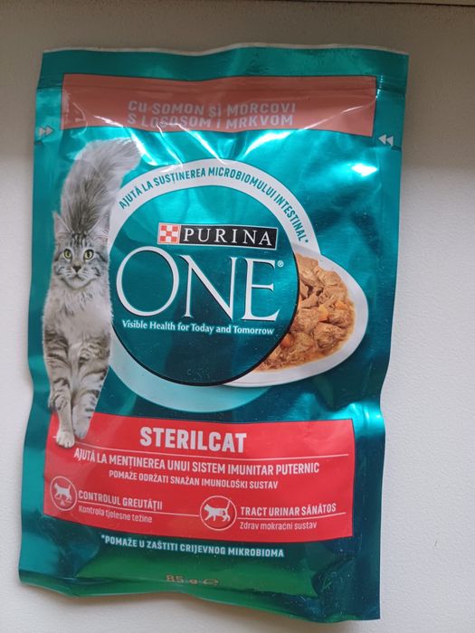 Purina One Sterilicat Somon si Morcovi 90 plicuri