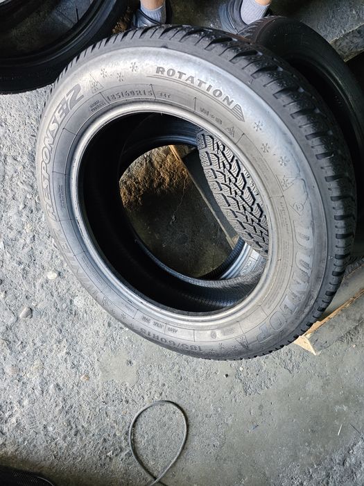 4 anvelope iarna 2x185 60 15 2x 165 65 15  Dunlop