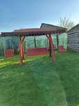 Balansoar  lemn  masiv  leagan  model pergola