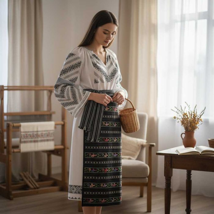 Costum popular vechi, cusut integral manual masura M