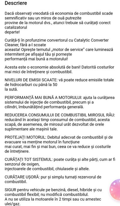Soluție curățare catalizator