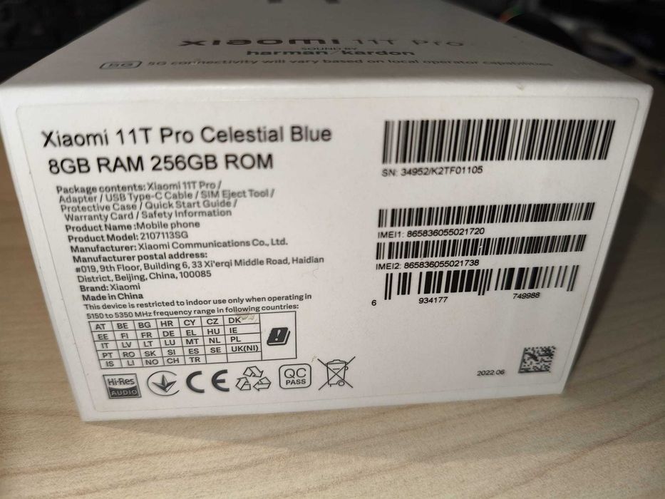 Telefon Xiaomi 11T Pro 5G, 256 GB, 16 Gb RAM, Android 14 Camera 108 Mp