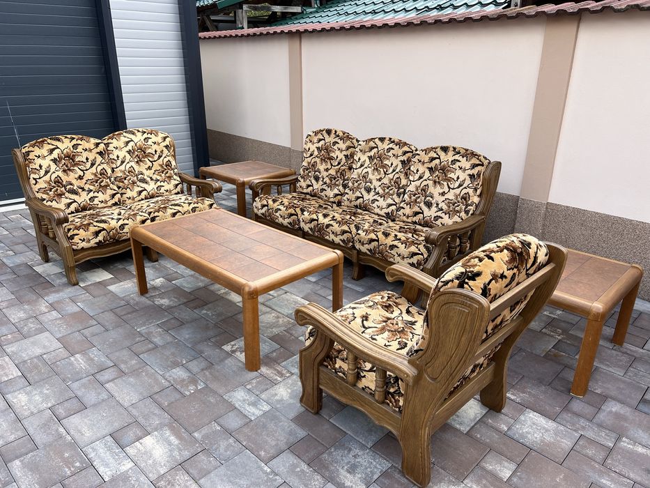 Set Canapea Canapele 3 - 2 - 1 Lemn Masiv Impecabile