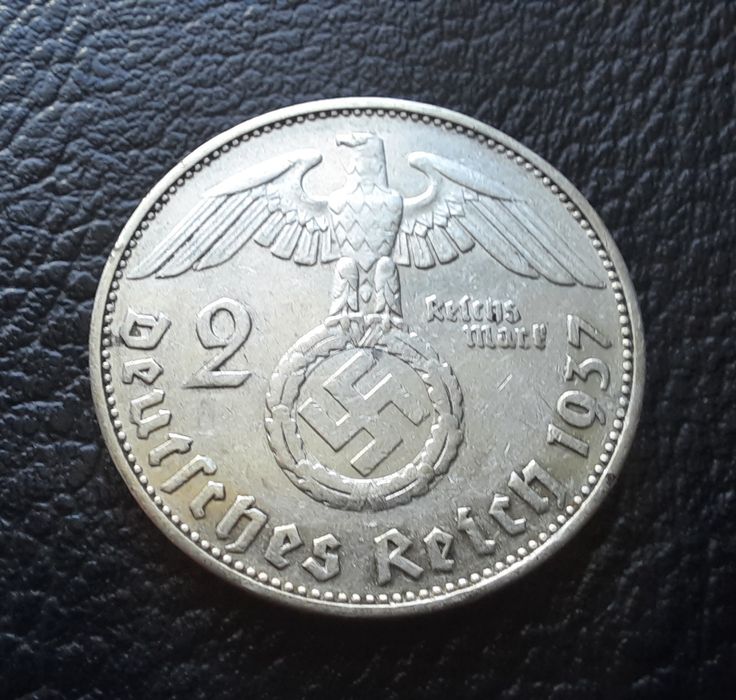 Стара сребърна монета 2 марки 1937 г. буква Е  Германия- прекрасна !