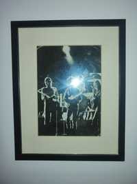 Autograf The Beatles, semnaturi pe fotografie din concert, inramat