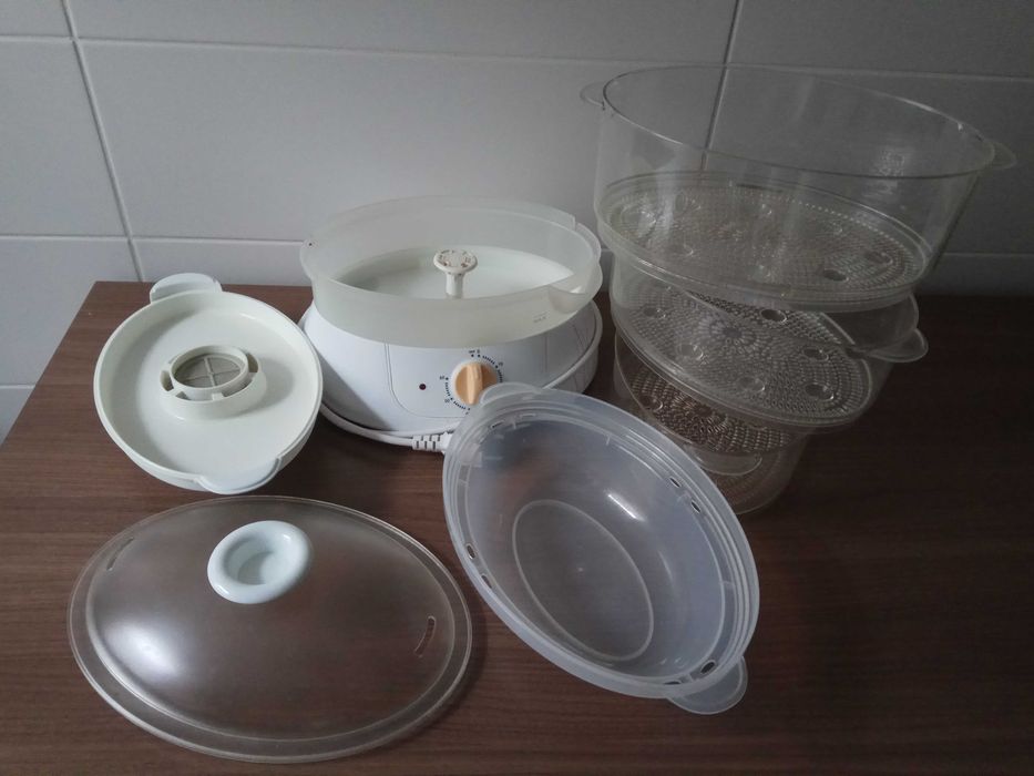 Aparat de gatit cu abur Philips HD9120, 900 W, 9 l, Alb