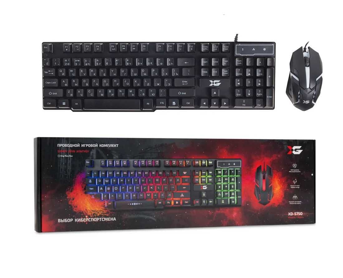 Клавиатура + Мышь X-Game с подсветкой в Шымкенте